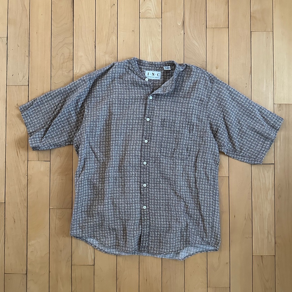 INC international Concepts Stand Collar Short-Sleeve Shirt